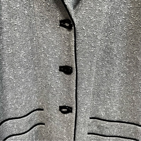 St. John Collection Silver Blazer with Black Trim - Picture 2 of 8